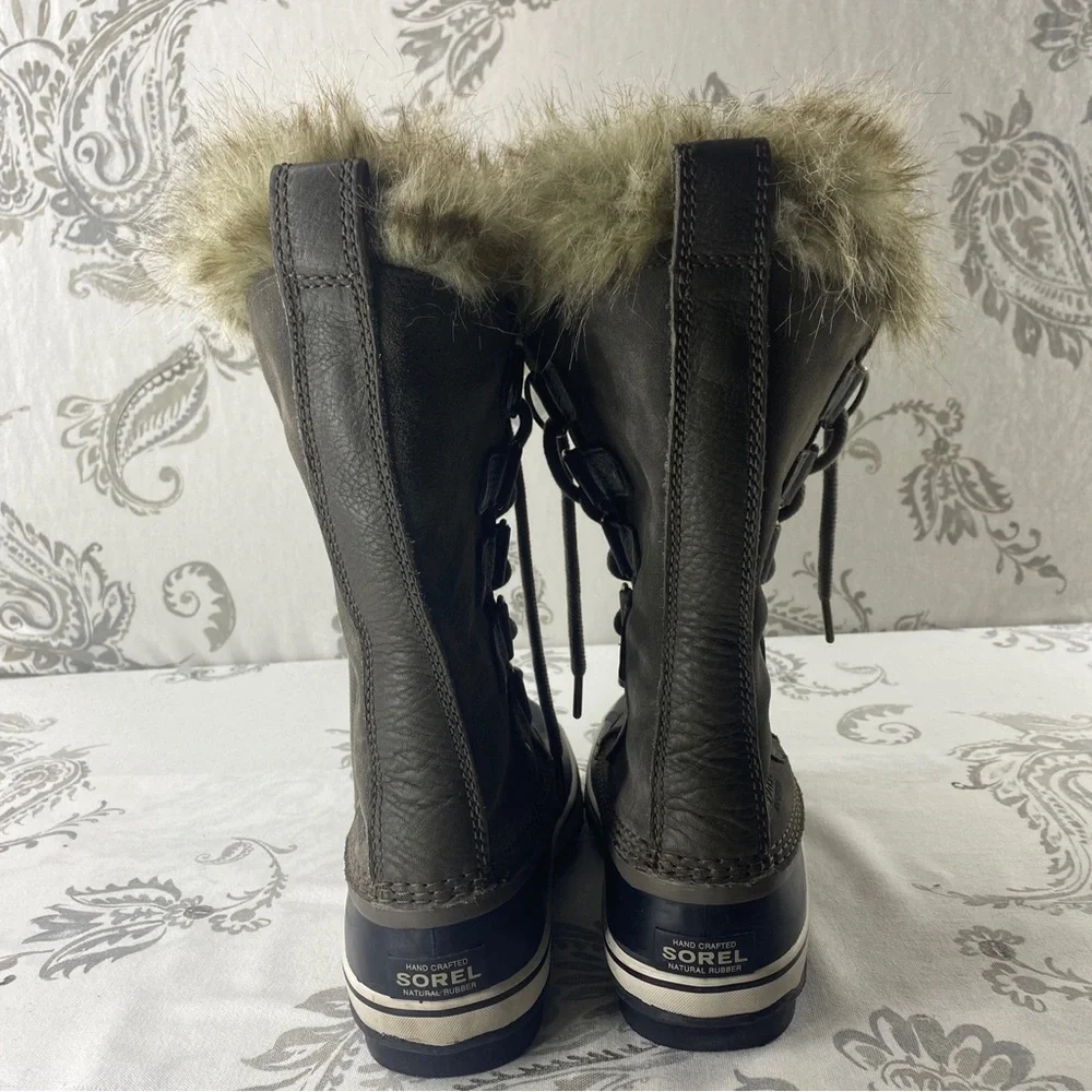 Sorel‎ Joan of Artic Snow Boots Gray Lace Up Winter